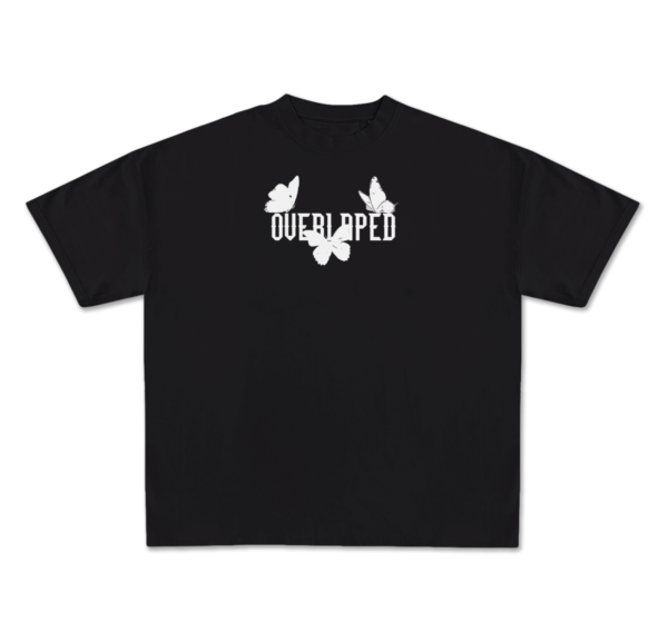 Black Drop Shoulder Tee – Butterfly Edition - Image 2