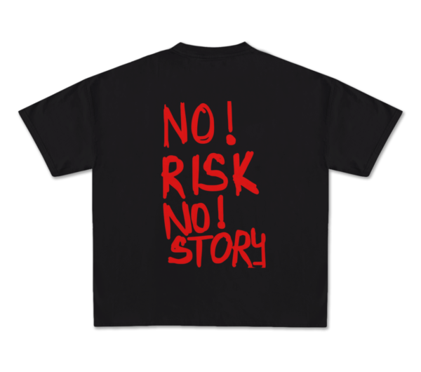 Black Drop Shoulder Tee – No Risk Overlaped Edition