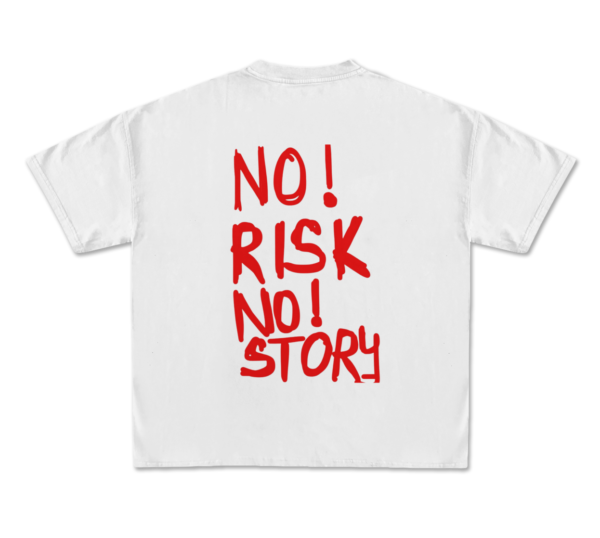 White Drop Shoulder Tee – No Risk Overlaped Edition