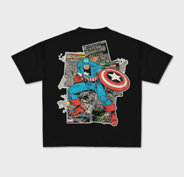 Black Drop Shoulder Tee – CAP OVERLAPED Edition - Image 2