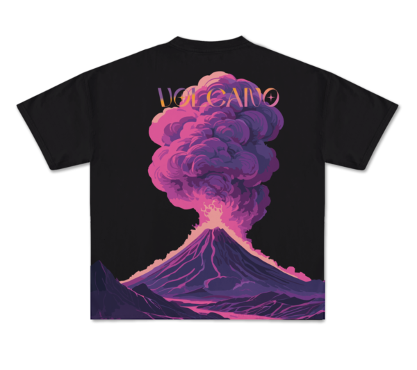 Black Drop Shoulder Tee – Erupt Volcano Edition