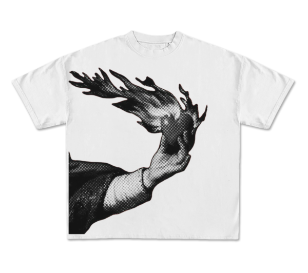 Black Drop Shoulder Tee –FLAME HAND Edition