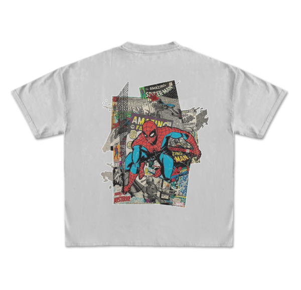 Black Drop Shoulder Tee – SPIDEY OVERLAPED Edition - Image 2