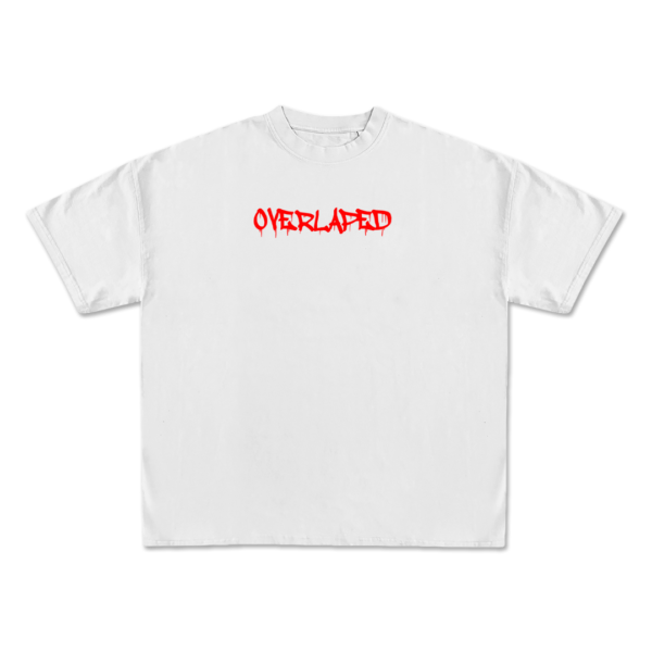 White Drop Shoulder Tee – No Risk Overlaped Edition - Image 2